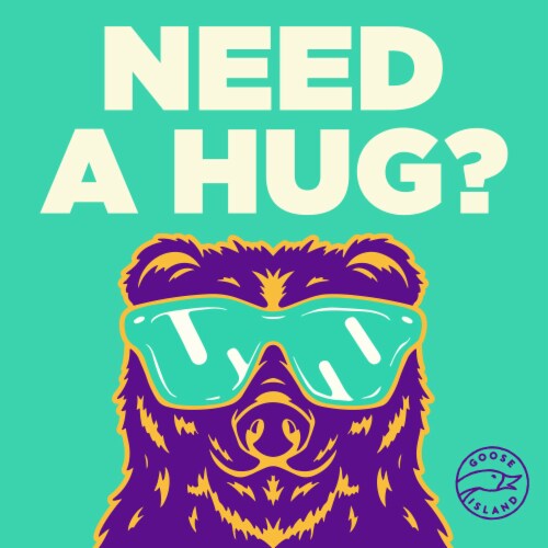 Goose Island Hazy Beer Hug Craft IPA Beer Perspective: left
