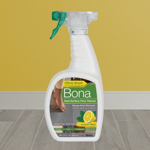 Bona Lemon Mint Scent Hard Surface Floor Cleaner Liquid 36 oz. - Total Qty: 8 Perspective: left
