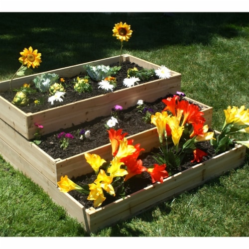 Riverstone RGB-4W-3TIER Eden Waterfall & Pyramid Garden Bed Kit Perspective: left