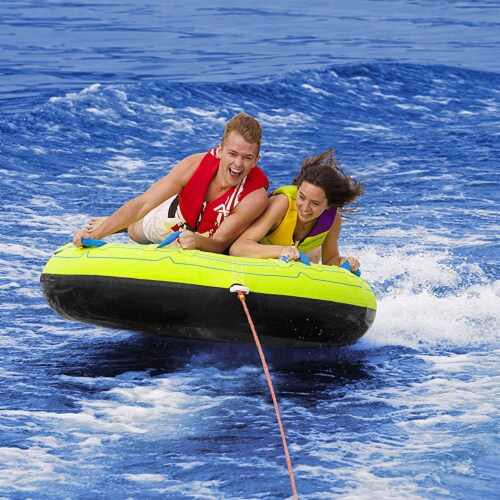 Airhead Comfort Shell 2 Person Nylon Towable Inflatable Water Sport Boating Tube Perspective: left