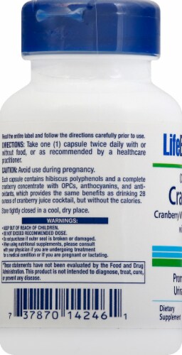 Life Extension Optimized Cran-Max Vegetarian Capsules Perspective: left