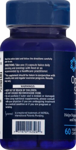 Life Extension Optimized Saffron with Satiereal Vegetarian Capsules Perspective: left