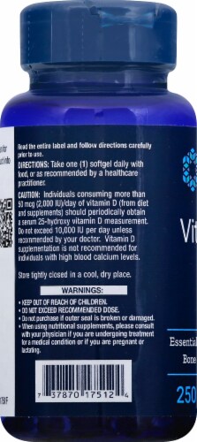 Life Extension Vitamin D3 Softgels 1000 IU Perspective: left