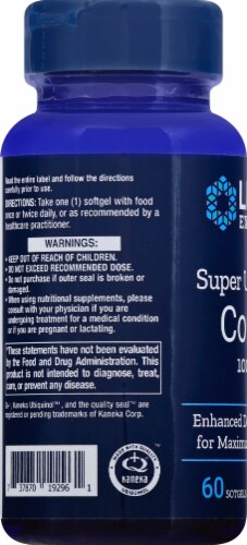 Life Extension Super Ubiquinol CoQ10 Softgels 100mg Perspective: left