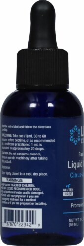 Life Extension Citrus-Vanilla Flavor Fast-Acting Liquid Melatonin Supplement Perspective: left