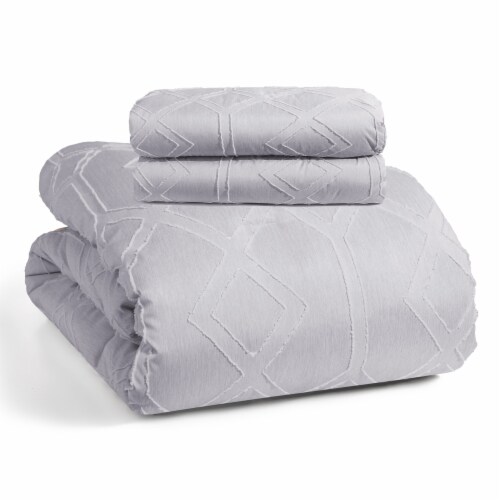 3 Piece Geometric Clipped Comforter Set Perspective: left