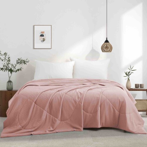 Reversible Silky Oversize Cooling Blanket With Waffle Design Bed Blanket Light Gray Twin Twin Mariano s