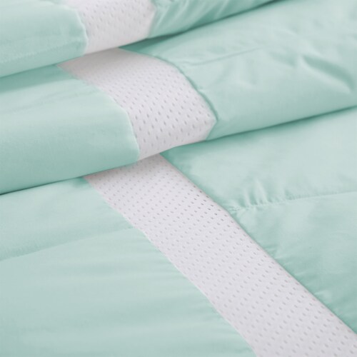 Ice Cooling Down Comforter Lightweight Breathable Summer Blanket Twin Queen King Green King Perspective: left