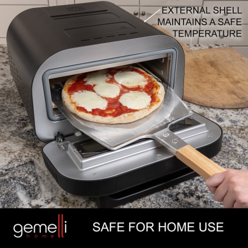 Gemelli Home Pizza Oven, Electric Indoor and Outdoor Pizza Maker, Up to 750F, Countertop Piz Perspective: left