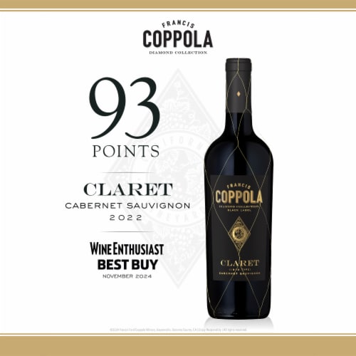 Coppola Diamond Claret California Cabernet Sauvignon Red Wine Perspective: left