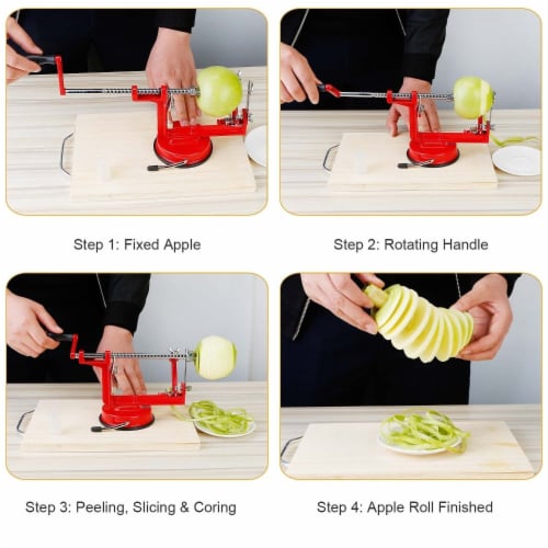 3In 1 Apple Peeler Manual Rotation Potato Fruit Core Slicer Kitchen Hand Cracking Corer 1 unit Foods Co