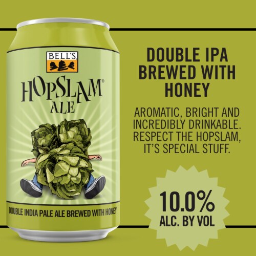 Bell's Hopslam® Double IPA Craft Beer Perspective: left