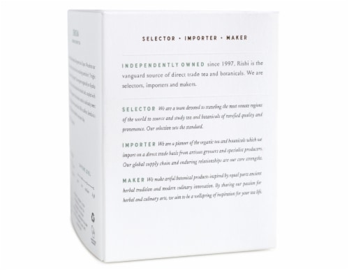 Rishi Tea Organic Jasmine Green Tea Sachets Perspective: left