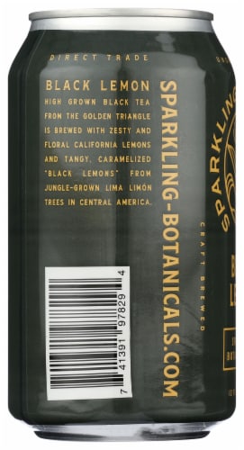 Rishi Tea Black Lemon Sparkling Botanical Tea Perspective: left
