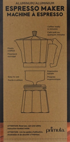Primula® Aluminum 6-Cup PEBK-3306 Stovetop Espresso Maker in Black Perspective: left