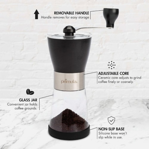 Primula® Black Manual Coffee Grinder Perspective: left