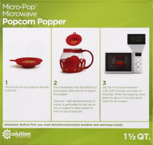 Ecolution Micro-Pop Microwave Popcorn Popper - Red Perspective: left
