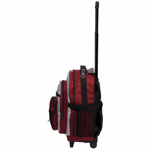Everest Deluxe Wheeled Backpack - Burgundy/Gray Perspective: left