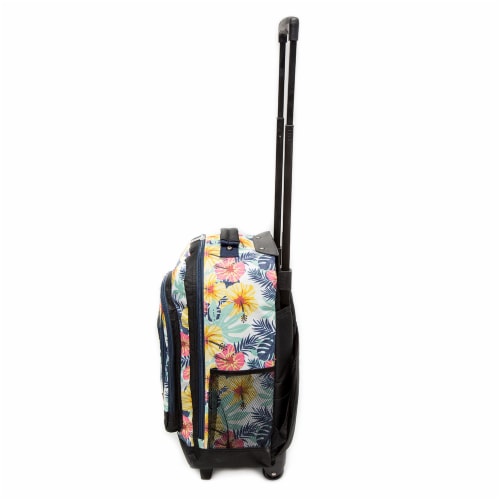 Everest Tropical Pattern Medium Wheeled Backpack Perspective: left