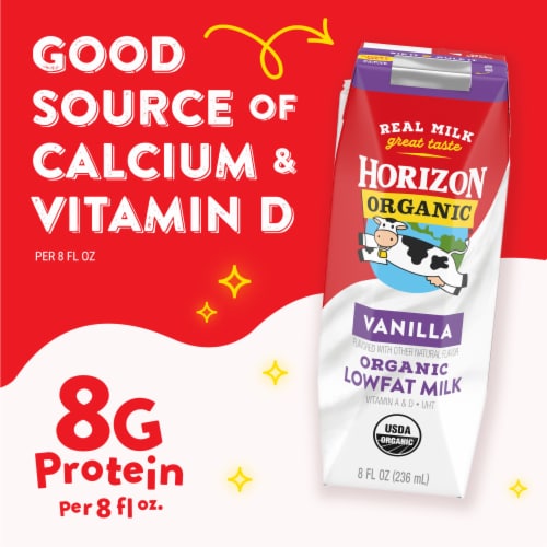 Horizon Organic 1% Lowfat Vanilla Milk Perspective: left