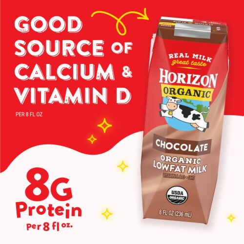 Horizon Organic 1% Chocolate Lowfat Milk Perspective: left