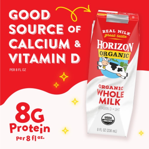 Horizon Organic Shelf-Stable Whole Milk Box Perspective: left