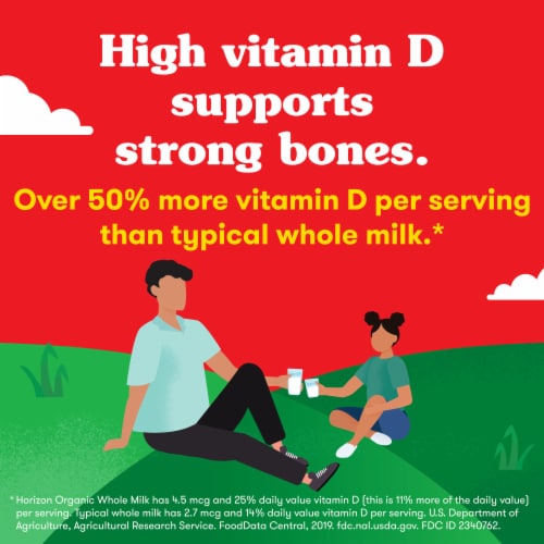 Horizon Organic Vitamin D Whole Milk Perspective: left