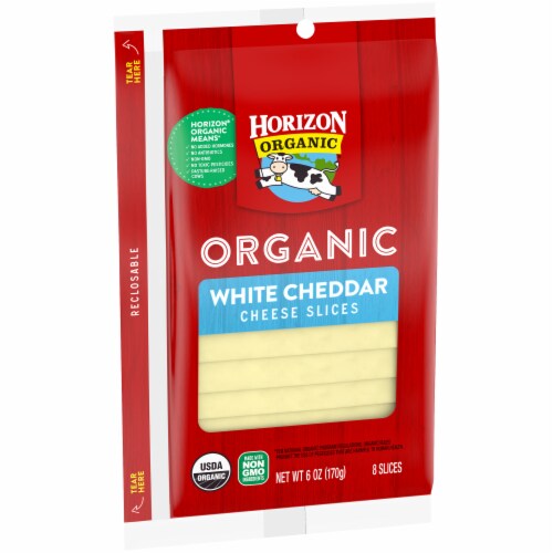 Horizon Organic White Cheddar Cheese Slices Perspective: left