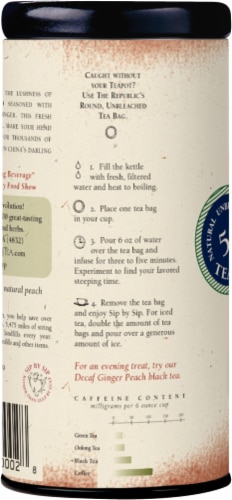 The Republic of Tea® Ginger Peach Tea Bags Perspective: left