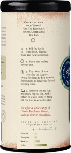The Republic of Tea® Earl Greyer Black Tea Bags Perspective: left