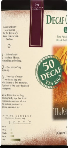The Republic of Tea Ginger Peach Decaf Tea Bags Perspective: left