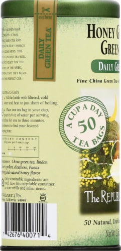 The Republic of Tea® Honey Ginseng Green Tea Bags Perspective: left