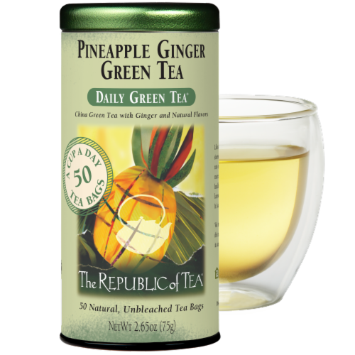 The Republic of Tea® Pineapple Ginger Green Tea Bags Perspective: left