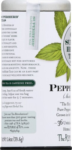 The Republic of Tea® Peppermint Herbal Supplement Tea Bags Perspective: left