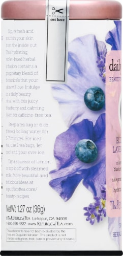 The Republic of Tea® Daily Beauty Beautifying Botanicals™ - Blueberry Lavender Perspective: left