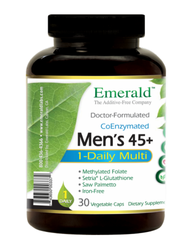 Emerald 1-Daily Men's 45+ Multivitamin Vegetable Caps Perspective: left