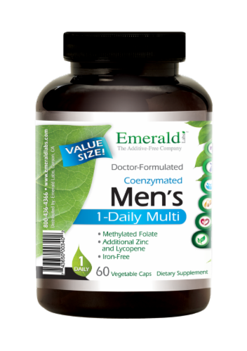 Emerald™ Labs Men's 1-Daily Multi Vitamin Vegetable Capsules Perspective: left