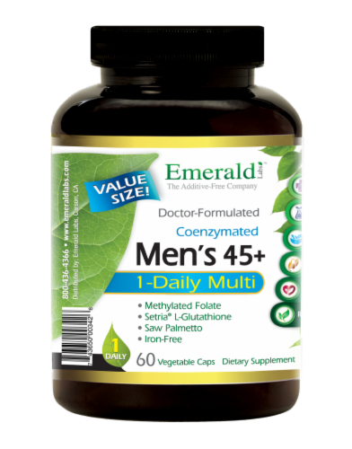 Emerald Labs Men's 45+ 1-Daily Multi Vegetable Capsules Perspective: left