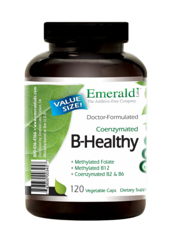 Emerald Labs CoEnzymated B Healthy Vegetable Capsules Perspective: left