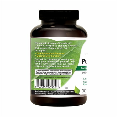 Emerald PureWay C + R-Alpha Lipoic Acid Vegetable Caps Perspective: left