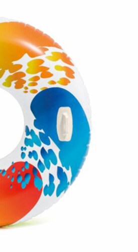 Intex Inflatable 47 Color Whirl Tube Swimming Pool Raft with Handles (2 Pack) Perspective: left