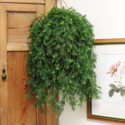 All Weather Artificial Springeri Plant Hanging with 9 Branches 31 Perspective: left