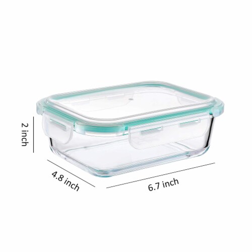 WHOLE HOUSEWARES | Glass Food Storage Containers Meal Prep, 3 Sizes | Airtight Lids . Perspective: left