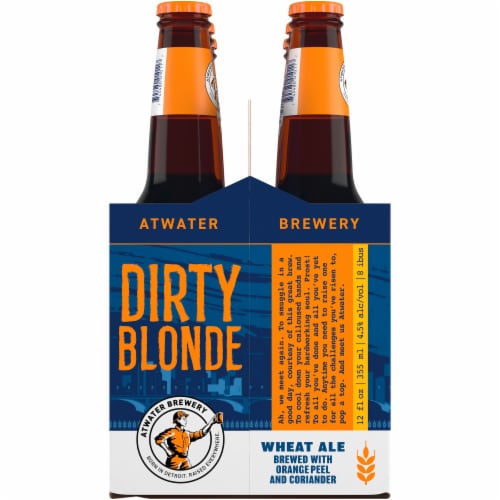Atwater Dirty Blonde Wheat Beer Bottles Perspective: left