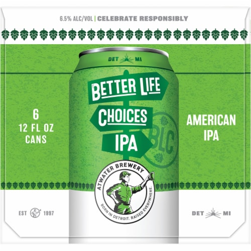 Atwater Brewery Better Life Choices American IPA Beer Perspective: left