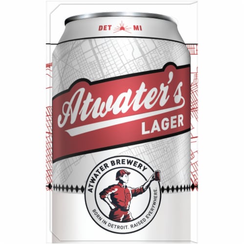 Atwater Brewery Lager Beer Perspective: left