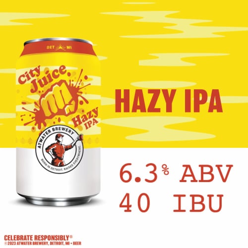 Atwater City Juice Hazy IPA IPA Perspective: left