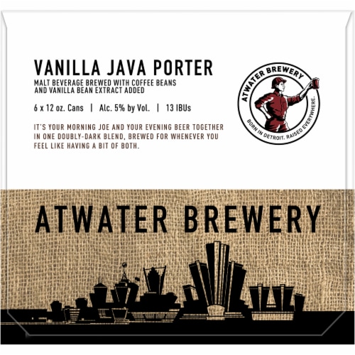 Atwater Vanilla Java Porter Porter Beer Cans Perspective: left