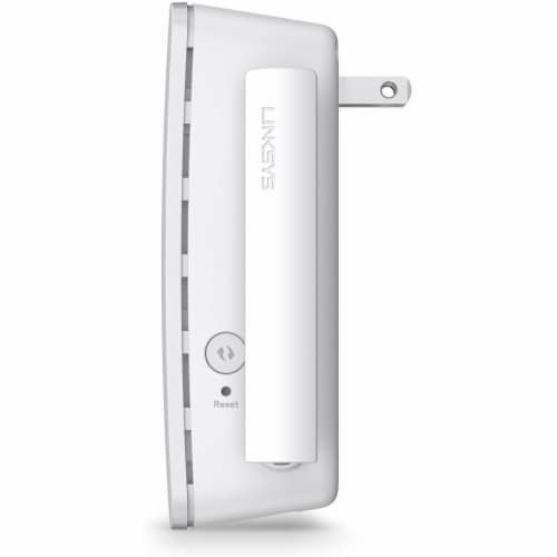 Linksys AC750 Boost Wi-Fi Range Extender - White Perspective: left