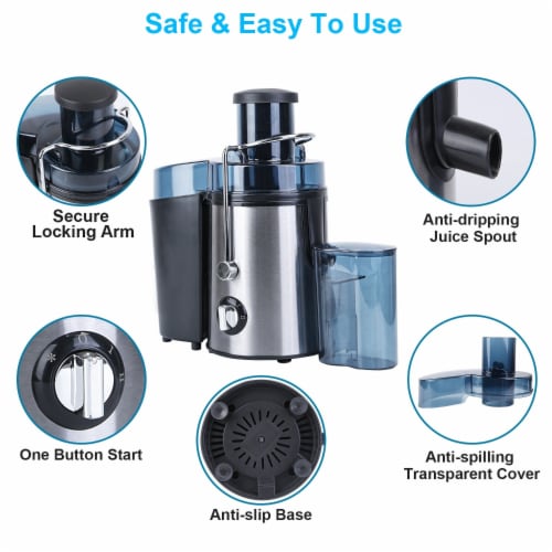1000W Electric Juicer with 2 Speeds Wide Feed Chute Juicer Cup and Pulp Collector 1 Set City Market
